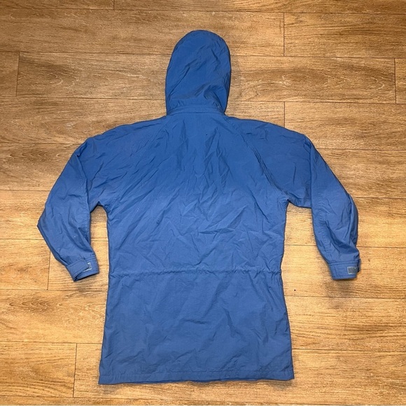 1980s Parka Eddie Bauer Blue Anorak Hooded Mountain Windbreaker Jacket - Picture 3 of 3